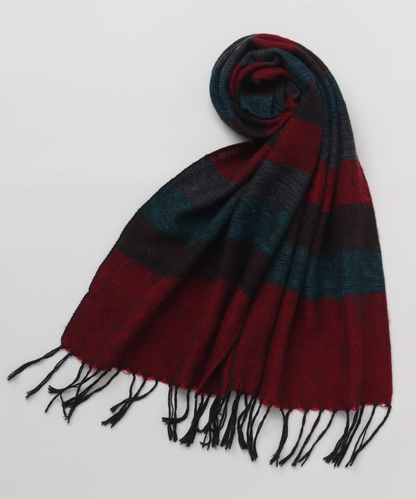 Striped Fringe Scarf