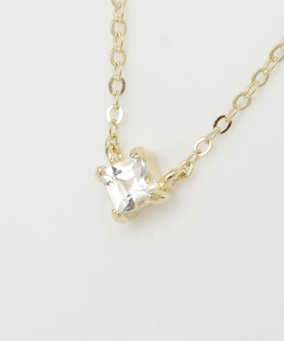 Square Cut Crystal Necklace