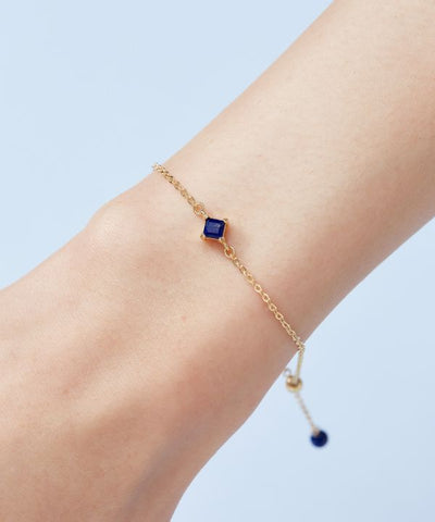 Square Cut Lapis Lazuli Bracelet