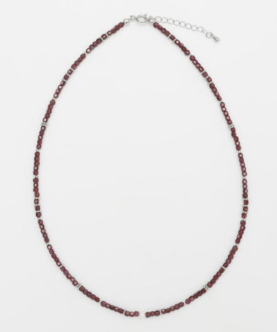 Square Shape Garnet Beads Necklace