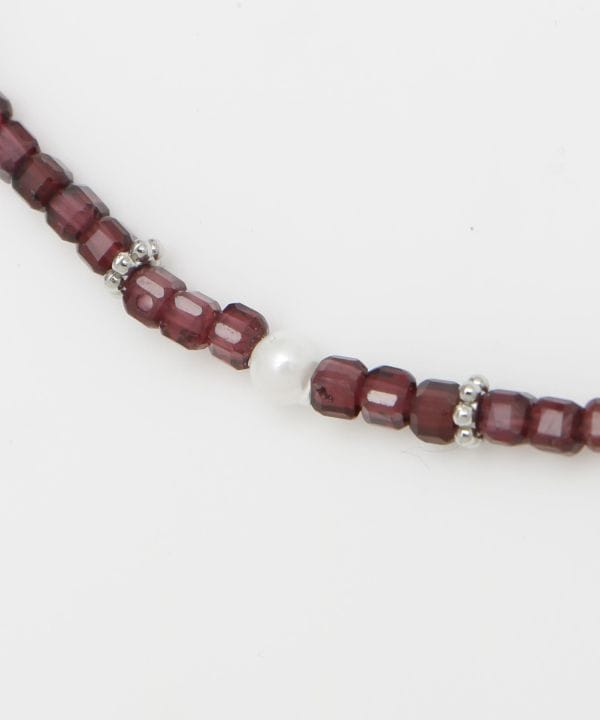 Square Shape Garnet Beads Necklace