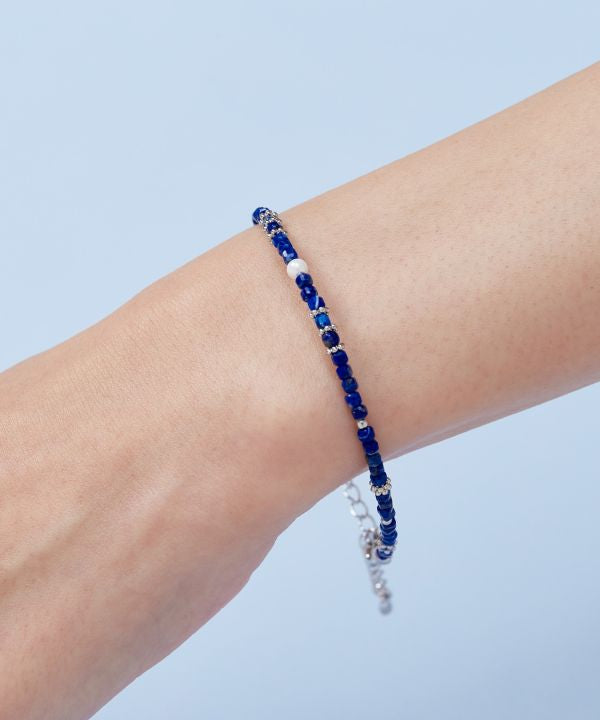 Square Shape Lapis Lazuli Beads Bracelet