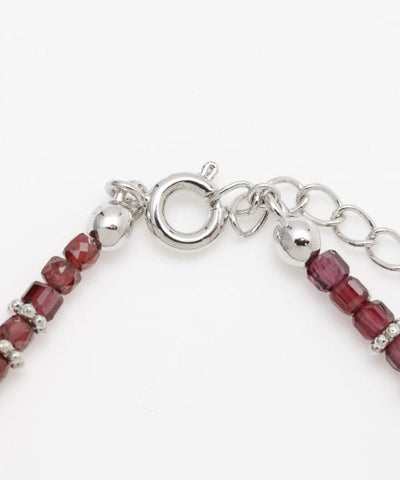 Square Shape Garnet Beads Bracelet