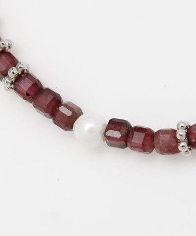 Square Shape Garnet Beads Bracelet