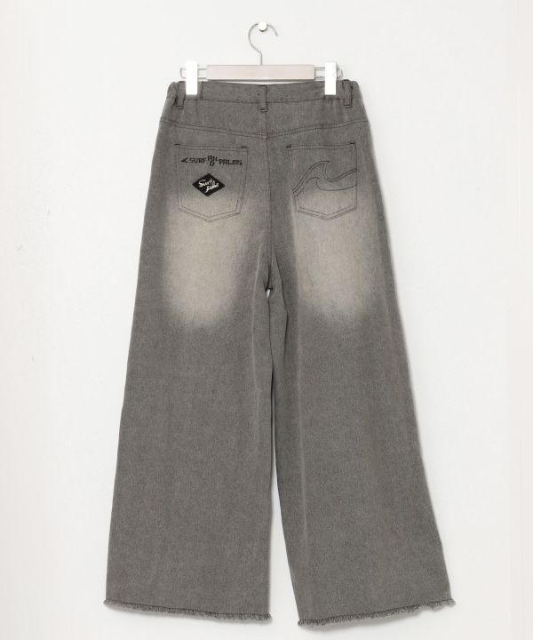 SURF＆Palms Washed Wide Leg Denim Pants