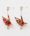 Origami Crane Clip Earrings