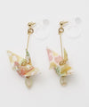 Origami Crane Clip Earrings