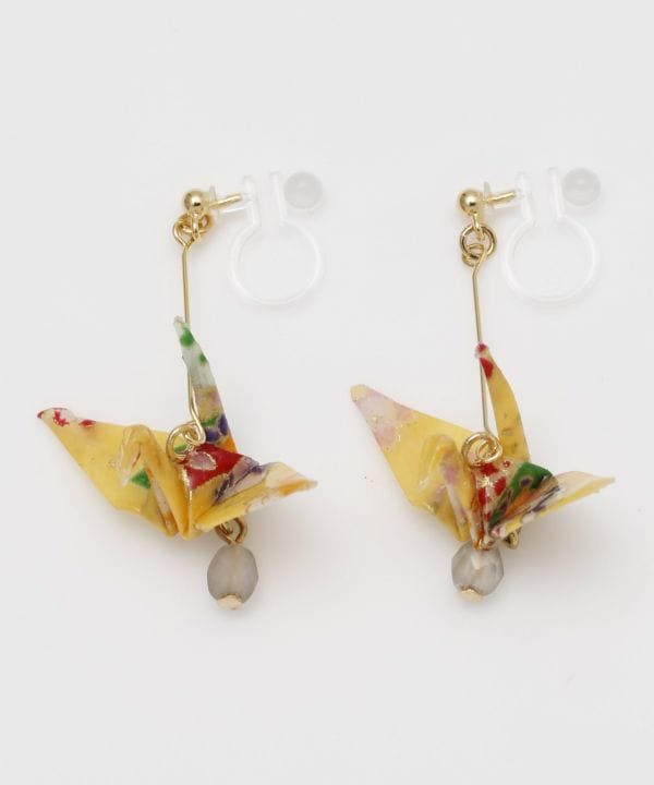 Origami Crane Clip Earrings