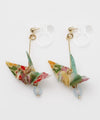 Origami Crane Clip Earrings