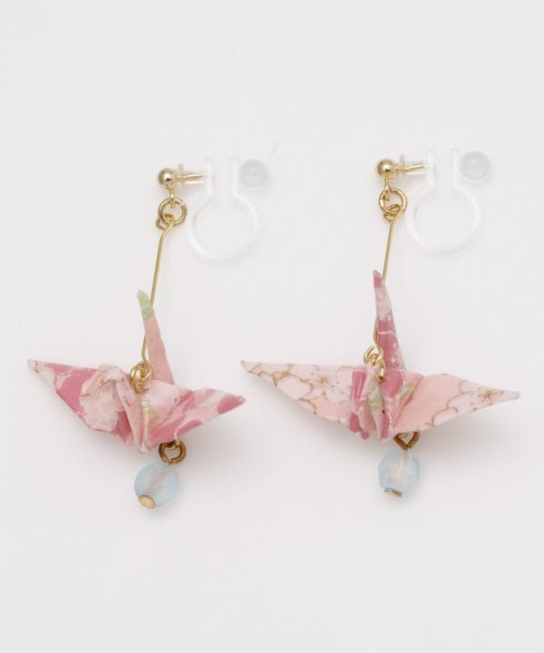 Origami Crane Clip Earrings