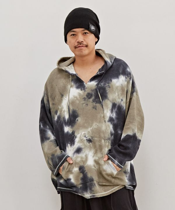 Tie Dye Waffle Long Sleeve Hoodie