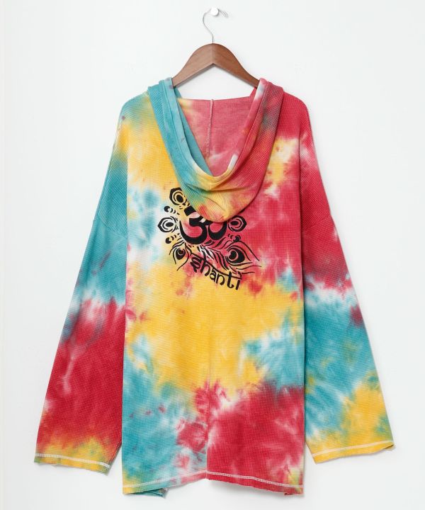 Tie Dye Waffle Long Sleeve Hoodie