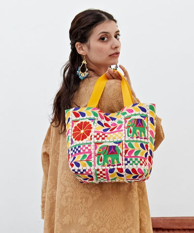 Colorful Embroidered Handbag