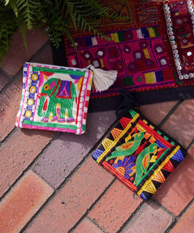 Colorful Embroidered Small Pouch