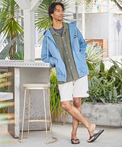 SURF＆Palms Brushed Zip Up Hoodie