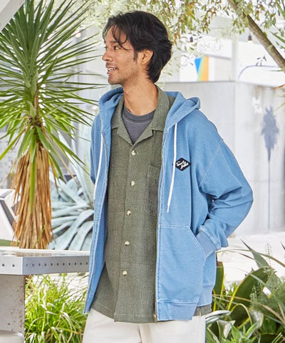 SURF＆Palms Brushed Zip Up Hoodie