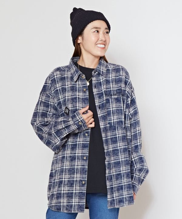 SURF＆Palms Bleached Check Shirt