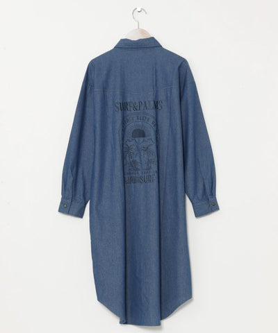 SURF＆Palms Vintage Washed Denim Shirt Dress