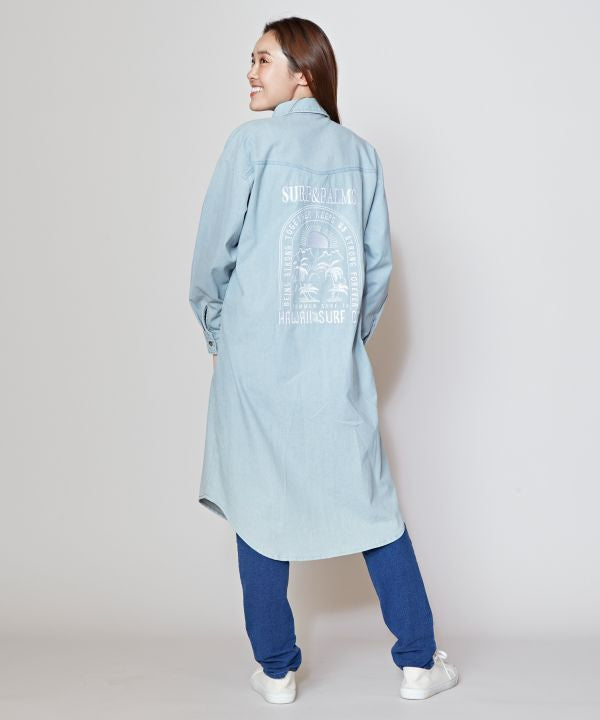 SURF＆Palms Vintage Washed Denim Shirt Dress