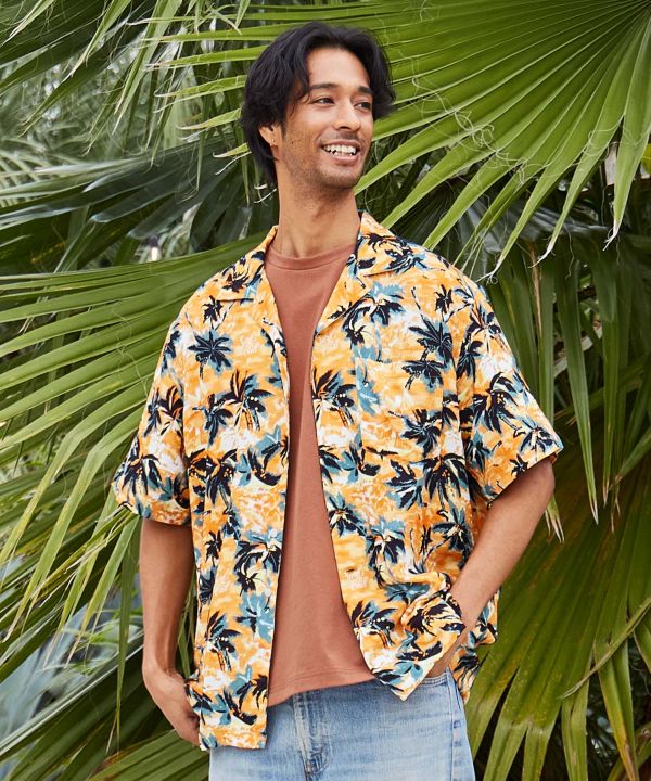 SURF＆Palms Hawaiian Shirt
