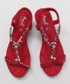 Bohemian Wedge Sandals - RED