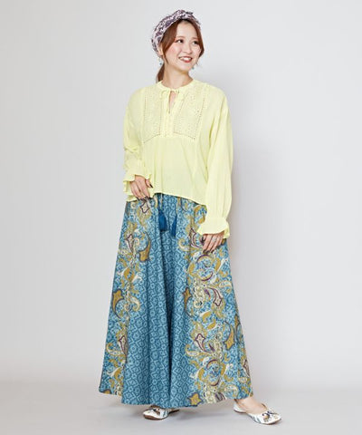 Paisly Printed Wide Leg Pants