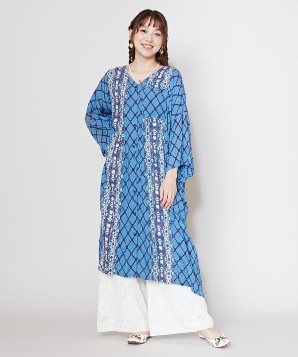 Silk Road Block Print Shirt Dress