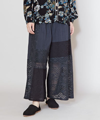 Lace Patchwork Wide Leg Pants