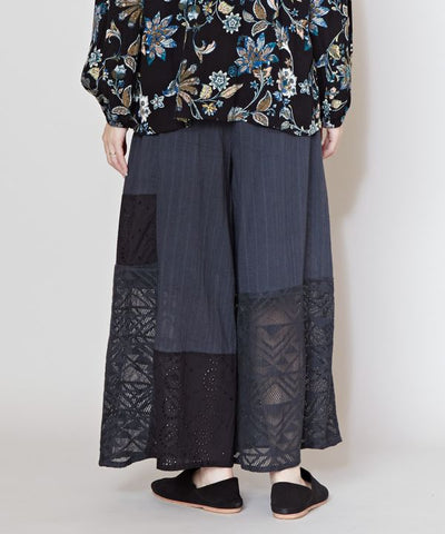 Lace Patchwork Wide Leg Pants