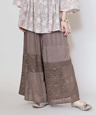 Lace Patchwork Wide Leg Pants