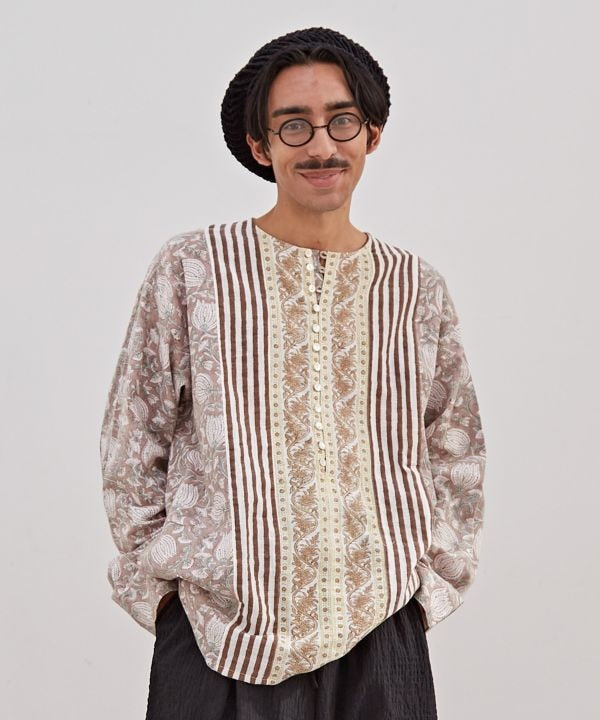 Intricate Block Print Men's Top