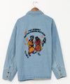 Skull Embroidery Denim Men's Jacket