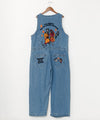 Skull Embroidery Denim Overall