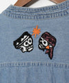 Skull Embroidery Denim Shirt