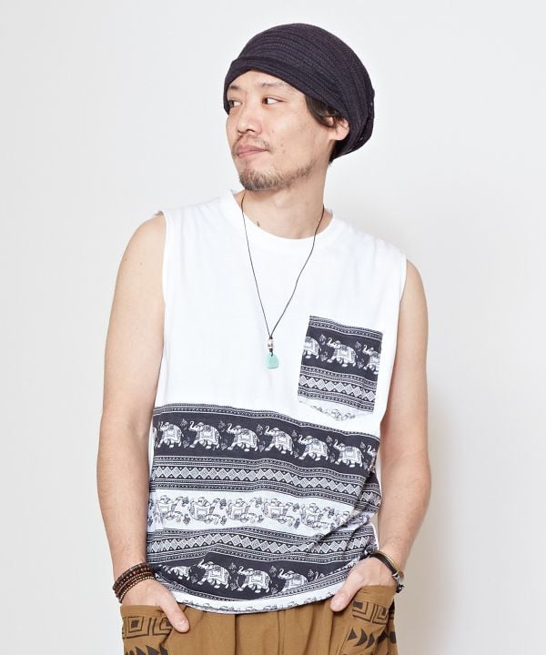 Striped Elephant Tank Top