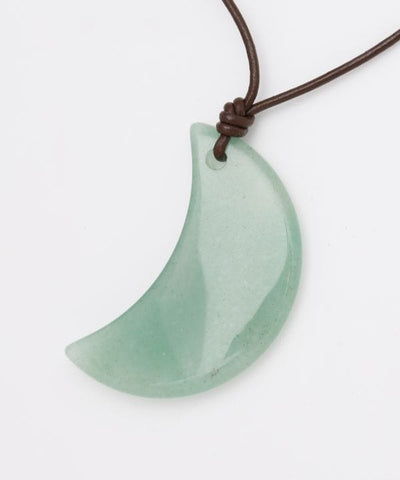 Gemstone Crescent Pendant Necklace