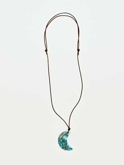 Gemstone Crescent Pendant Necklace