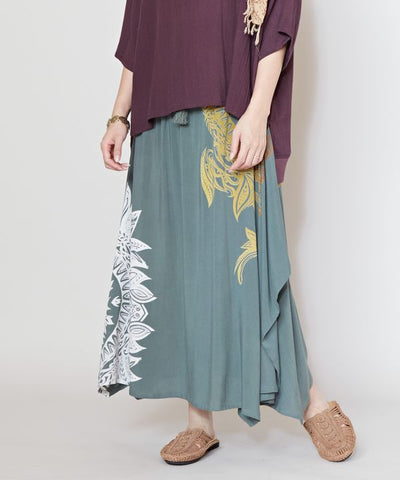 Tribal Flower Long Skirt
