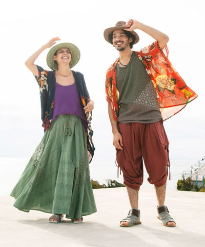 Unisex Ethnic Pattern Sheer KIMONO