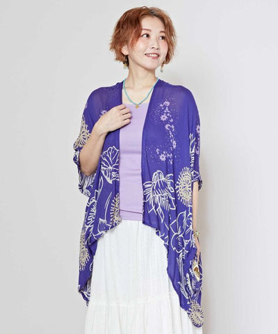 Unisex Ethnic Pattern Sheer KIMONO
