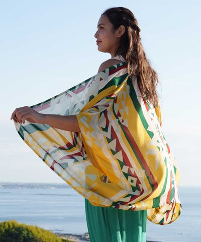 Unisex Ethnic Pattern Sheer KIMONO