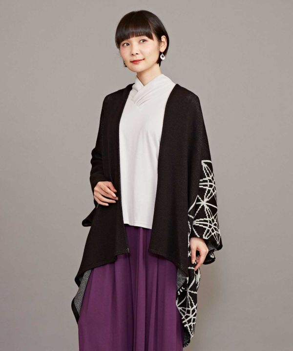 Japanese Crest Motif Knitted KIMONO Cardigan