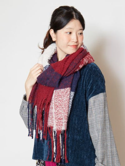 Plaid Pattern Melty Shawl