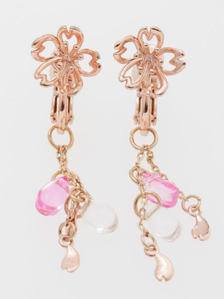 Openwork Flower Clip Earrings