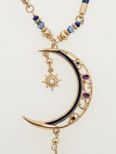 Sun and Crescent Moon Necklace