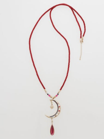 Sun and Crescent Moon Necklace