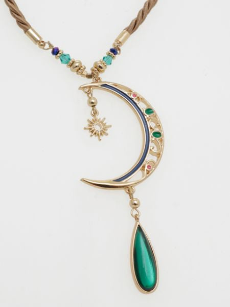 Sun and Crescent Moon Necklace