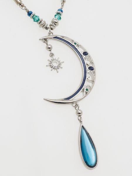 Sun and Crescent Moon Necklace