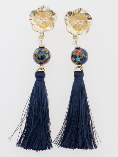 Bellflower Ball Tassel Earrings