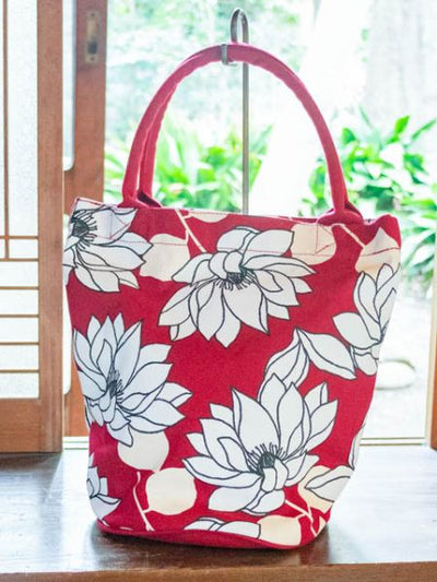 Lotus Bucket Tote Bag